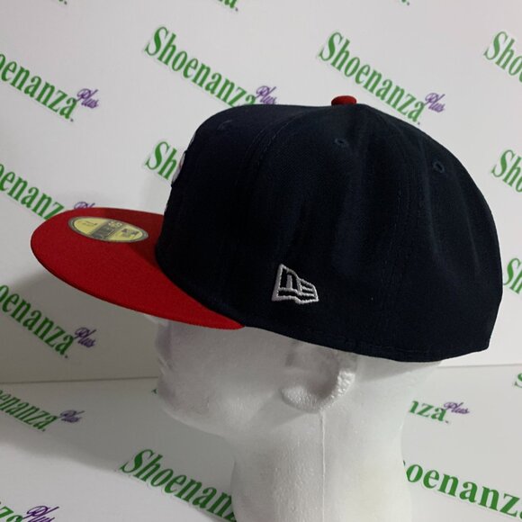 New Era 59Fifty Hat MiLB Rome Braves Baseball Fitted Cap Navy Blue Red 7 3/4 - Picture 3 of 7
